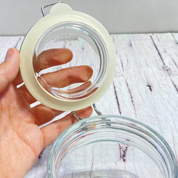 Glass Storage with Rubber Seal Stylish Retro Kitchen Decor Cannisters Craft Stor - Picture 8 of 10